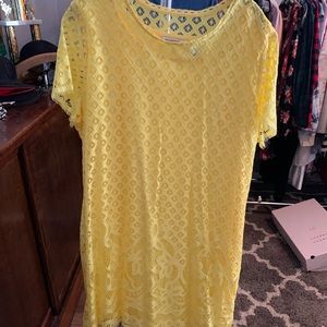 Isaac Mizrahi Yellow Lace Dress